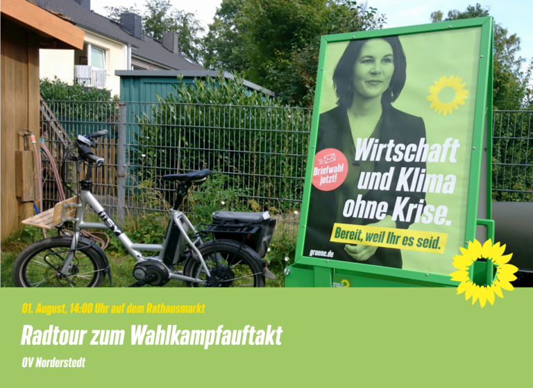 Wahlkampfauftakt mit dem grünen Wahlmobil und Nils Bollenbach