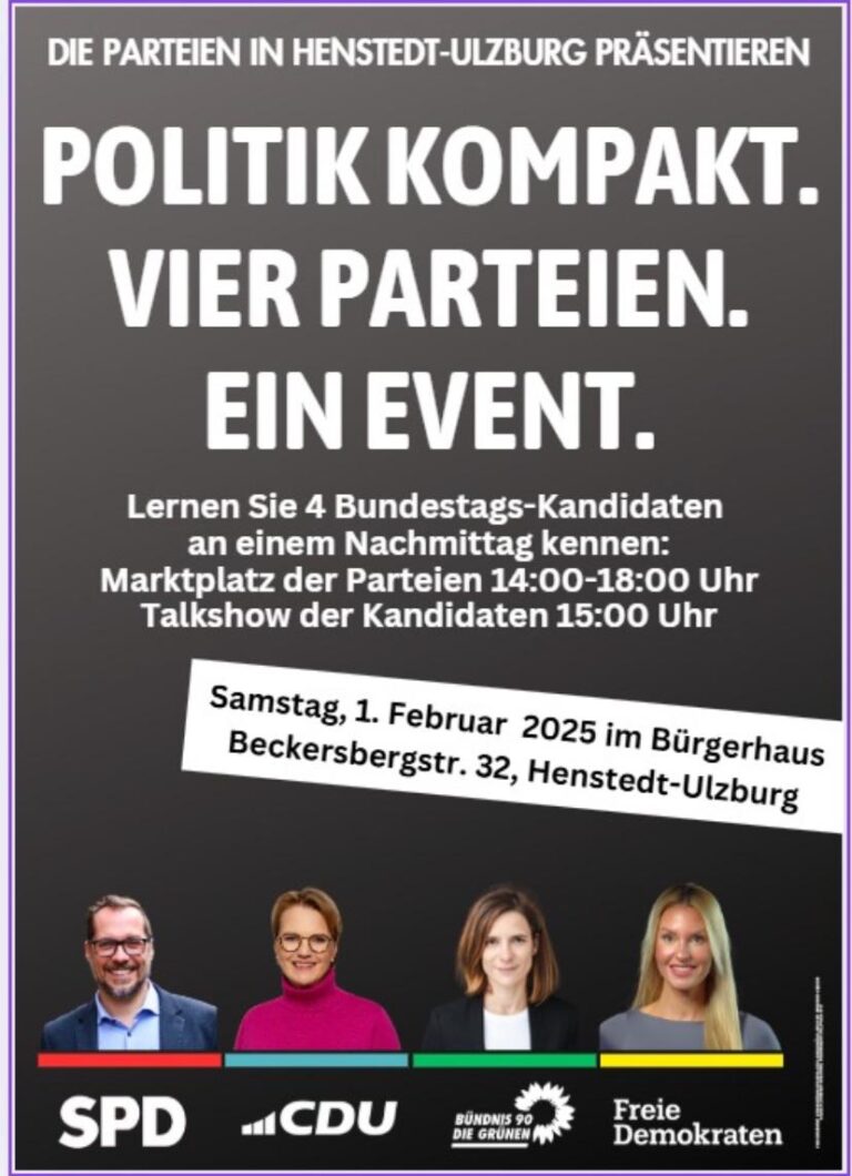 Politik kompakt in Henstedt-Ulzburg – vier Parteien, ein Event